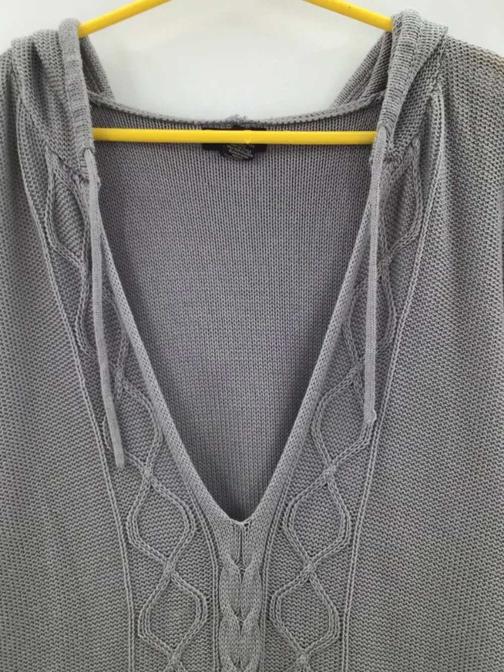 2 V-Neck 3X Tunic Length Sweaters 26/28 Red Gray Cardigan Lagenlook Office Layer - Picture 4 of 13